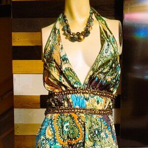 KAY UNGER SILK MAXI DRESS